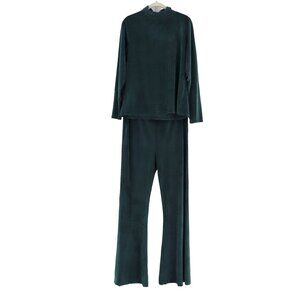 XXX Compania Fantastica Lounge Wear Set Womens XL Green Retro Glam Ribbed Sleep